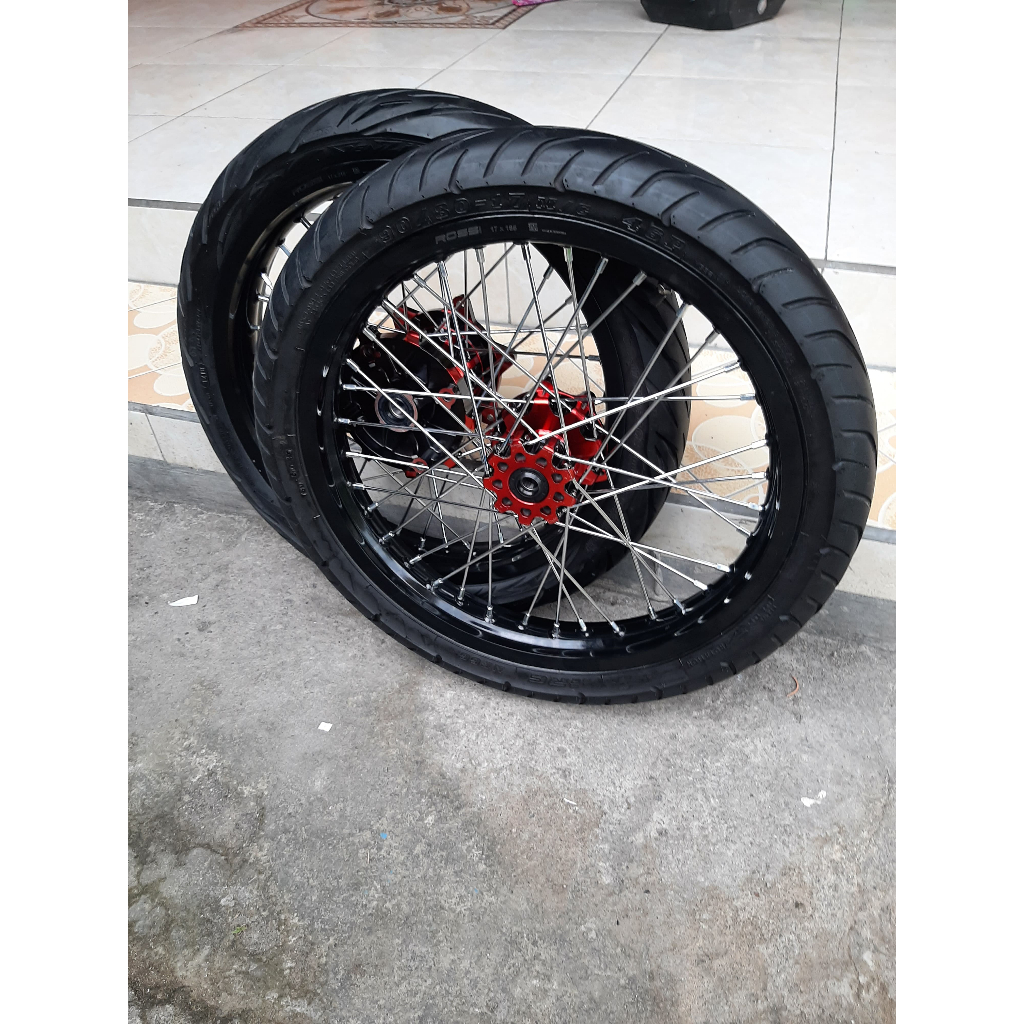 Wheelset Semi Cacing CRF 150 L Ring 17 Velg Set Surex CRF ukur 160/185 Murah