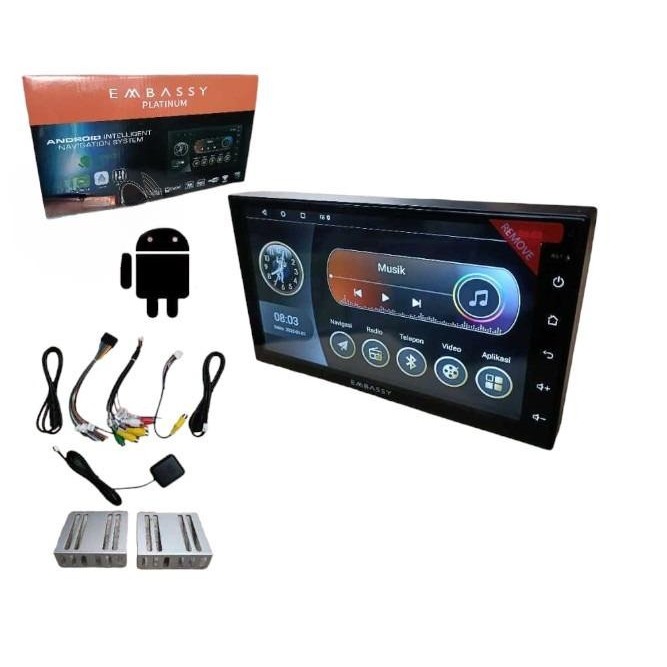 Head Unit Android Embassy 10 Inch Neptunus Ram 2GB Rom 32GB apple carplay