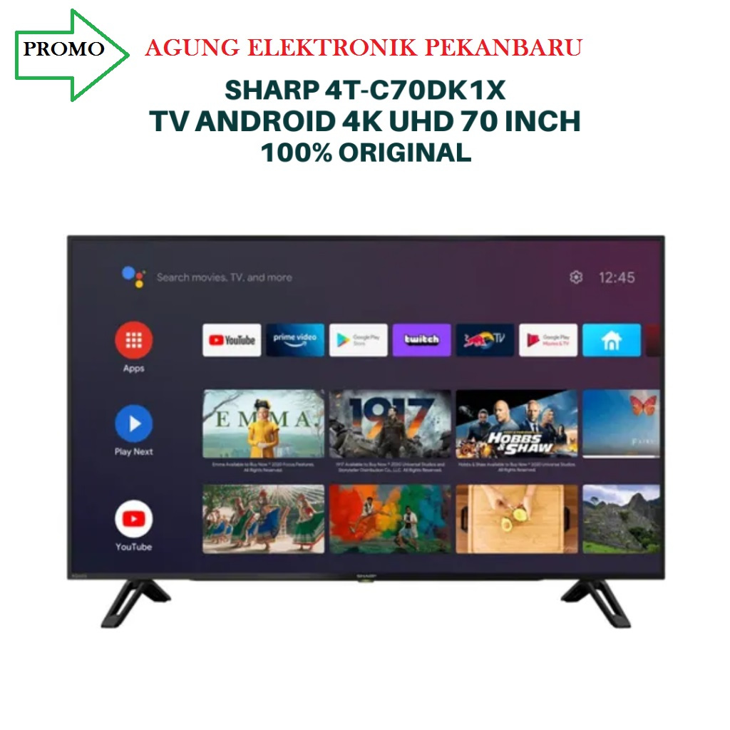 SHARP 4T-C70DK1X TV ANDROID 70 INCH 4K UHD GOOGLE ASSISTANT JAPAN QUALITY TV SHARP 70 INCH