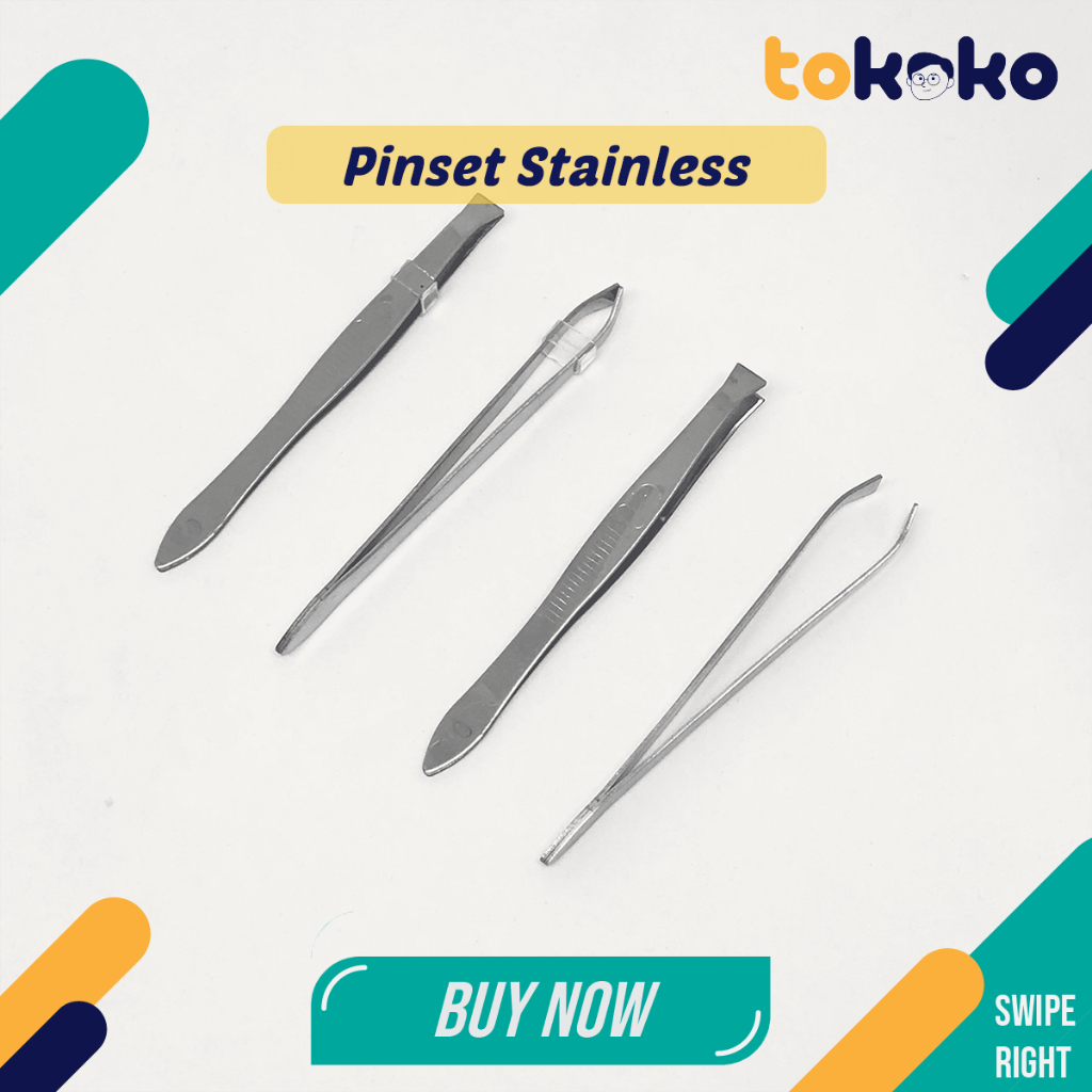 Pinset Stainless Pencabut Bulu Ketek Penjepit Kumis Jenggot Bulu Hidung Anti Karat 8 cm