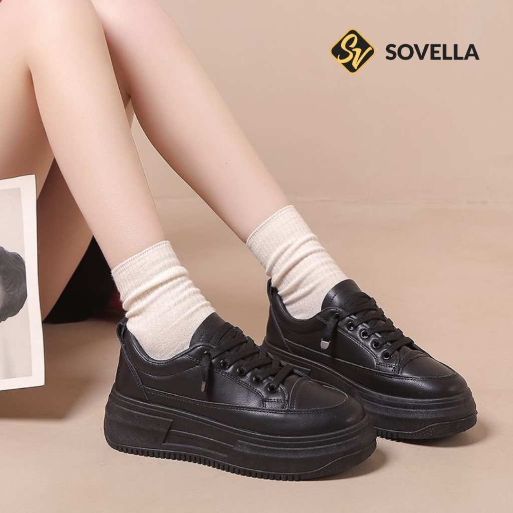 SOVELLA Alexa Sepatu Sneakers Olahraga Sport Kets Hitam Wanita SP1901