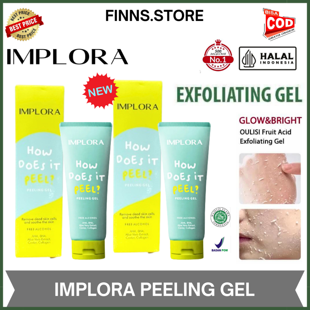 𝗙𝗜𝗡𝗡𝗦 𝗦𝗧𝗢𝗥𝗘 - IMPLORA Peeling Gel Wajah / Scrub Wajah / Implora How Does It Peel Peeling Gel Badan P
