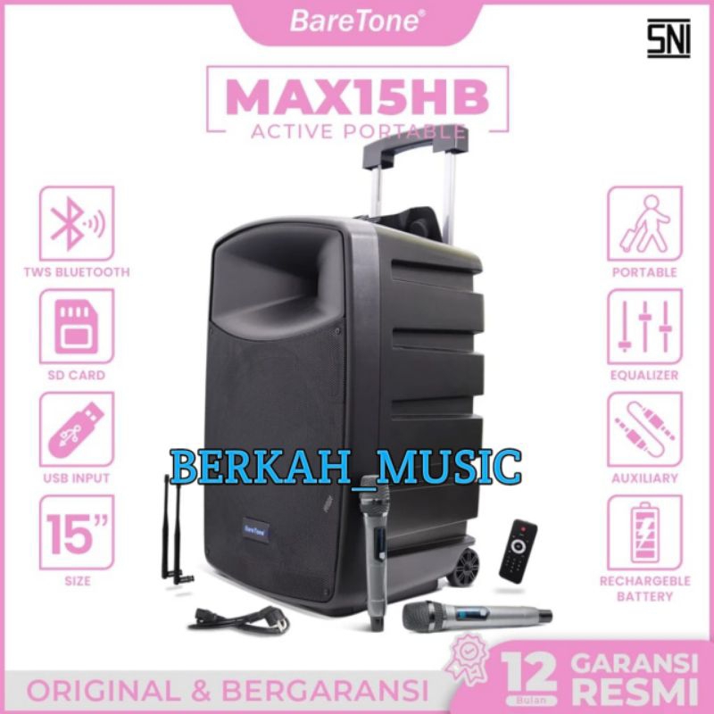 Baretone Speaker Portabel Max15hb original Speaker 15inch