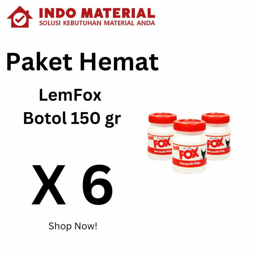 

Paket Hemat Lem Botol 150 gr Setengah Lusin | Lem kertas Atk