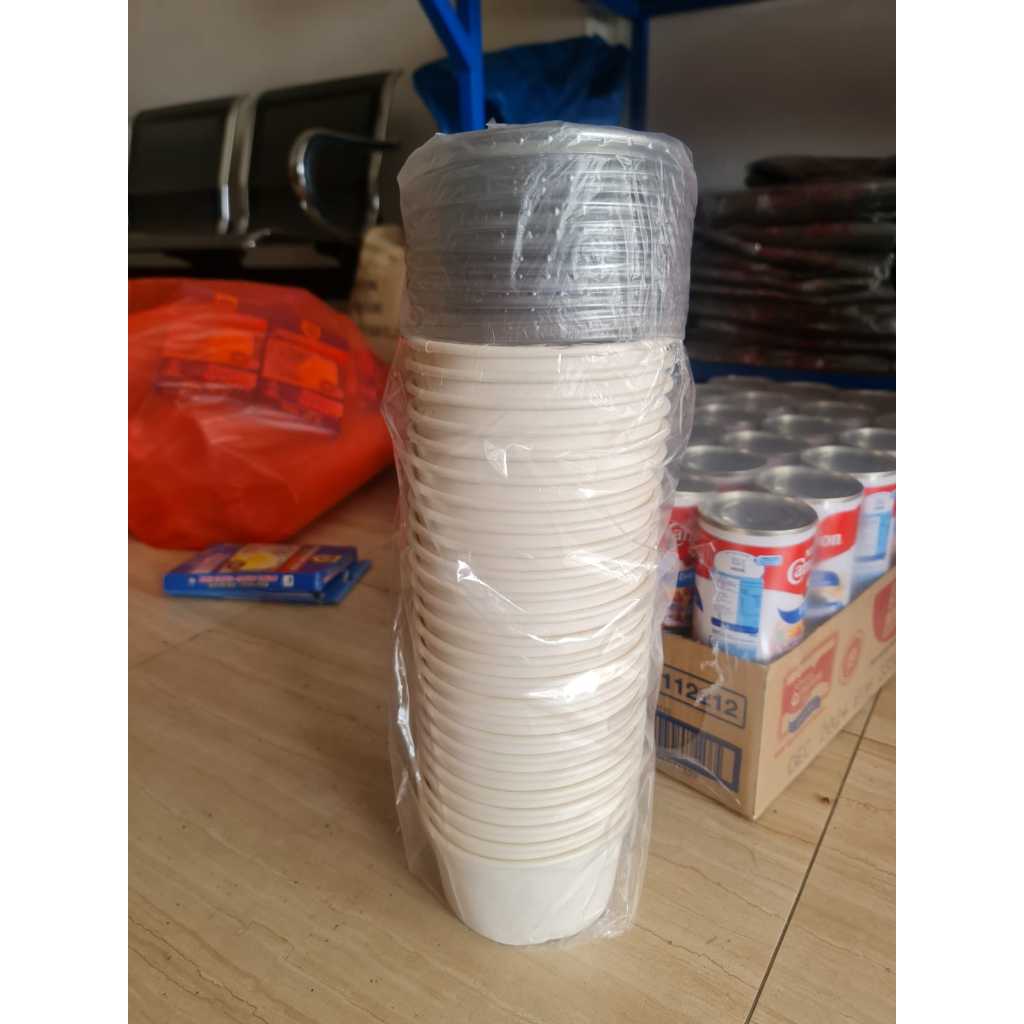 Paper Bowl 650 ml / Mangkok Kertas / Rice Bowl Paper 650 ml - BOWL+TUTUP650ML