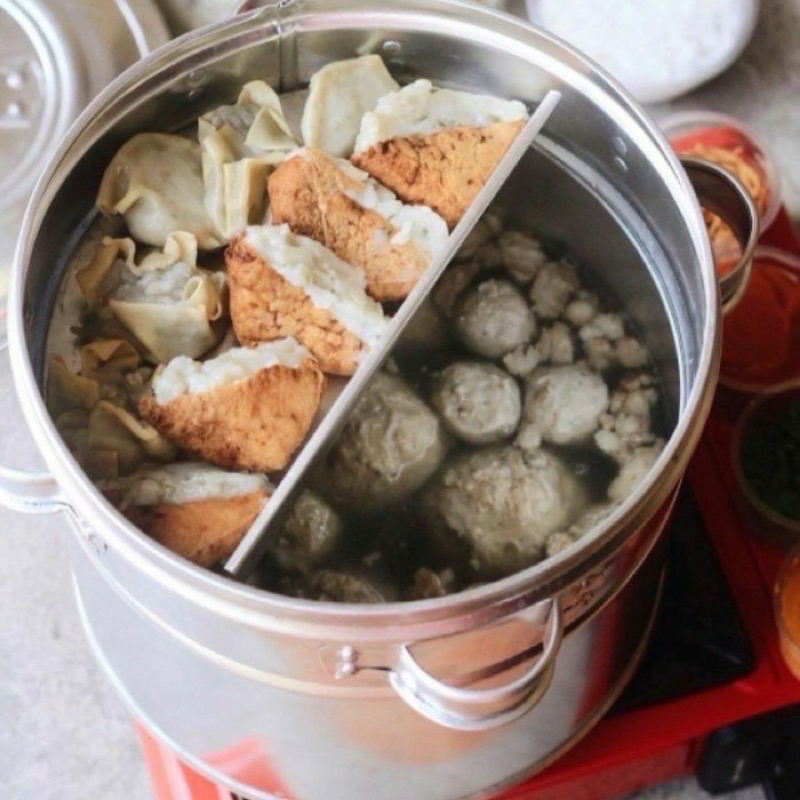 ShP3 Buleng Bakso Dandang Cuanki 26 28 30 Cm Sekat Setengah Aluminium
