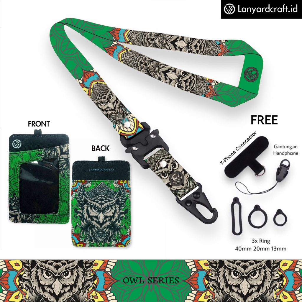 

LC.ID Lanyard Craft Owl V3 Gantungan Tali Holder Card Printing - Owl Series
