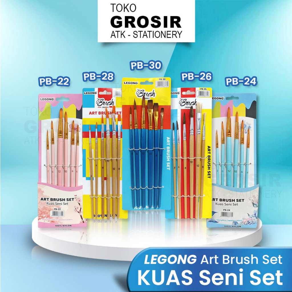 

Kuas Set Legong/ Kuas Seni Set / Art Brush Set Legong / Kuas Cat Air / Kuas Lukis PB 22/ PB 24/ PB 26/ PB 28/ PB 30