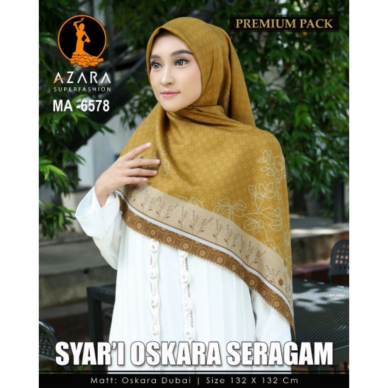 Jilbab Segiempat Motif Voal Oskara Syari LC