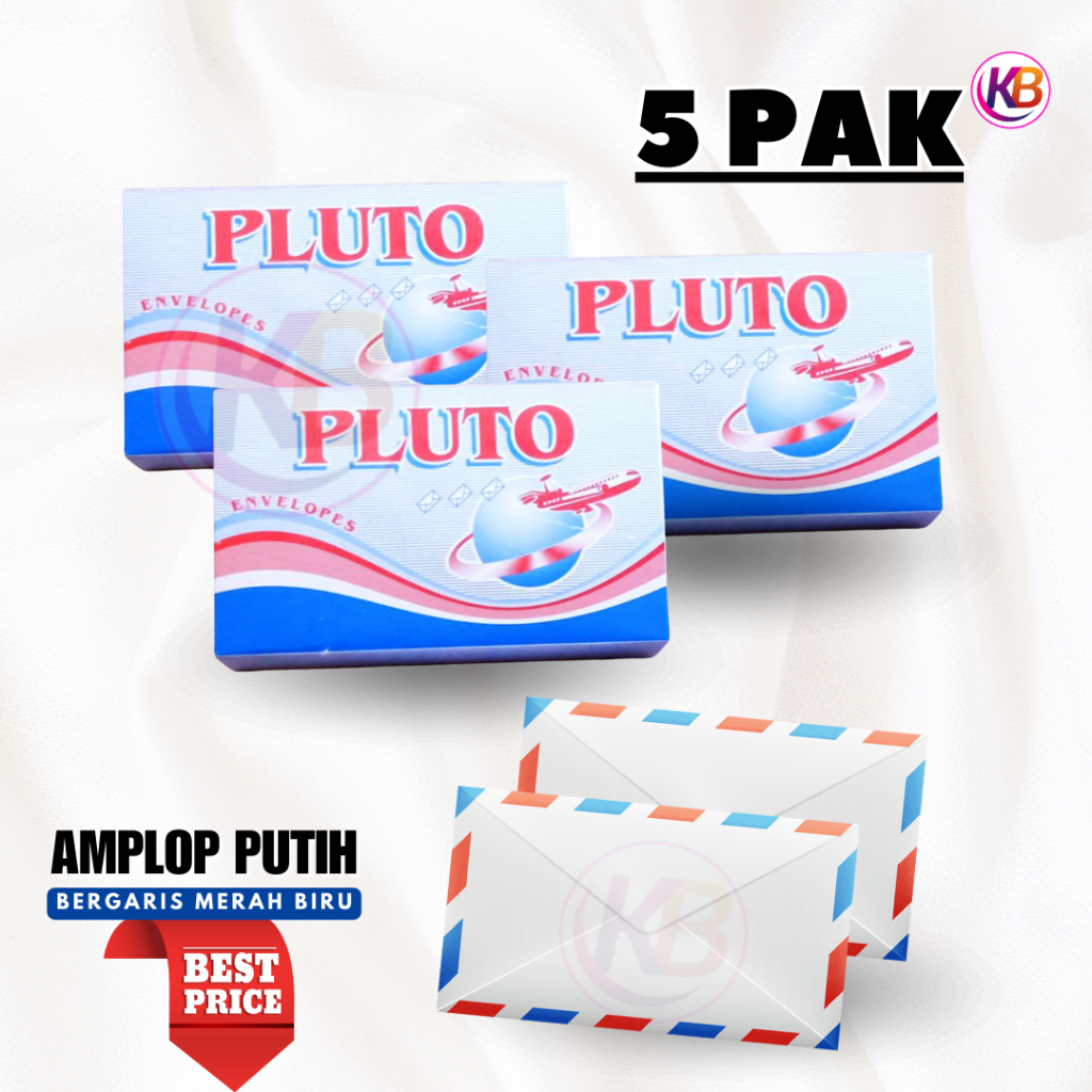 

Amplop Putih Airmail Pluto 1 Pak (50 lbr) / Amplop Bergaris Merah Biru / Amplop Surat / Cod / Toko Gemilang