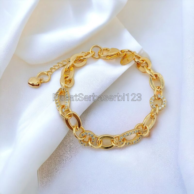 Gelang Xuping Rantai Besar Permata