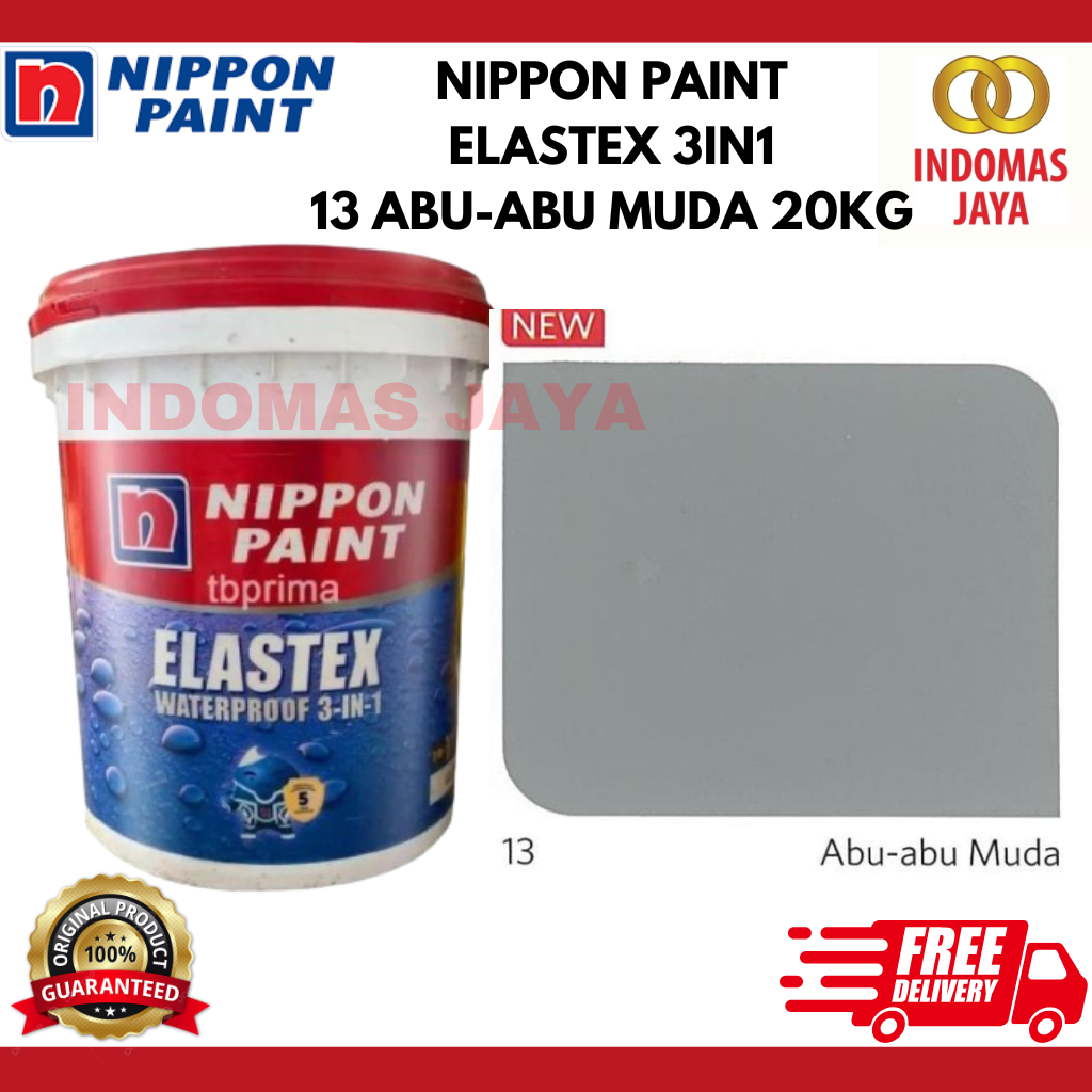 CAT TEMBOK ANTI BOCOR/WATERPROOFING NIPPON PAINT ELASTEX 13 ABU-ABU MUDA 20 KG