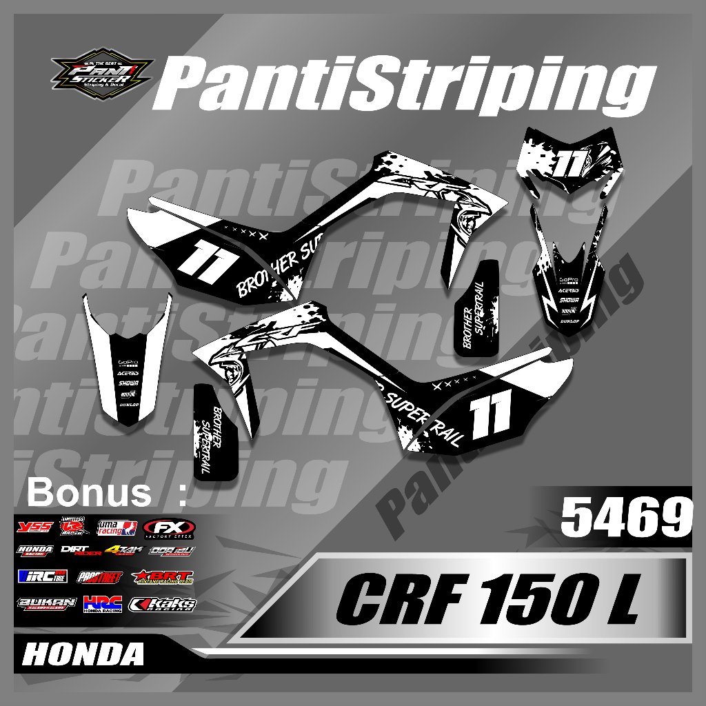 Sticker Striping Motor CRF 150L full laminasi Anti Gores - skotlet motor crf 150l Keren Desain Terba