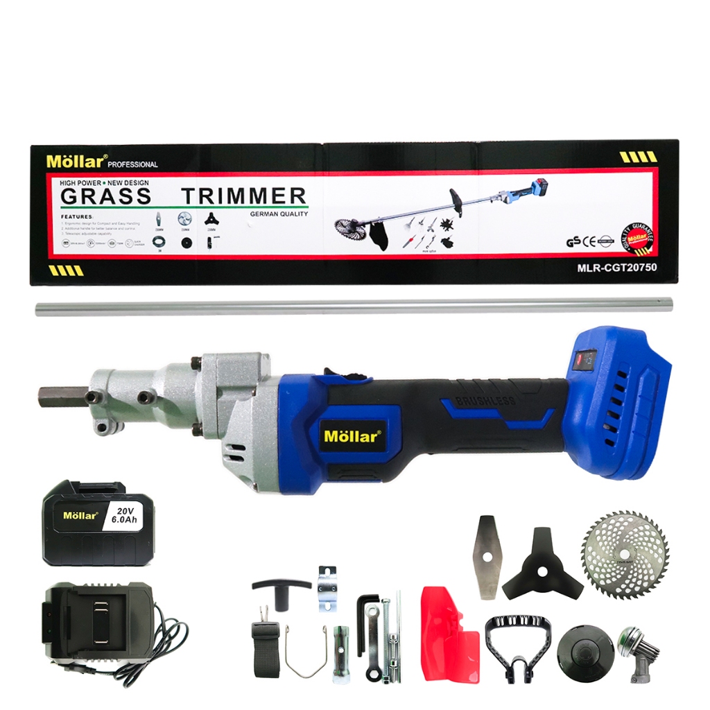 MOLLAR CGT20750 Mesin Potong Rumput 20V Cordless Grass Cutter Trimmer Original