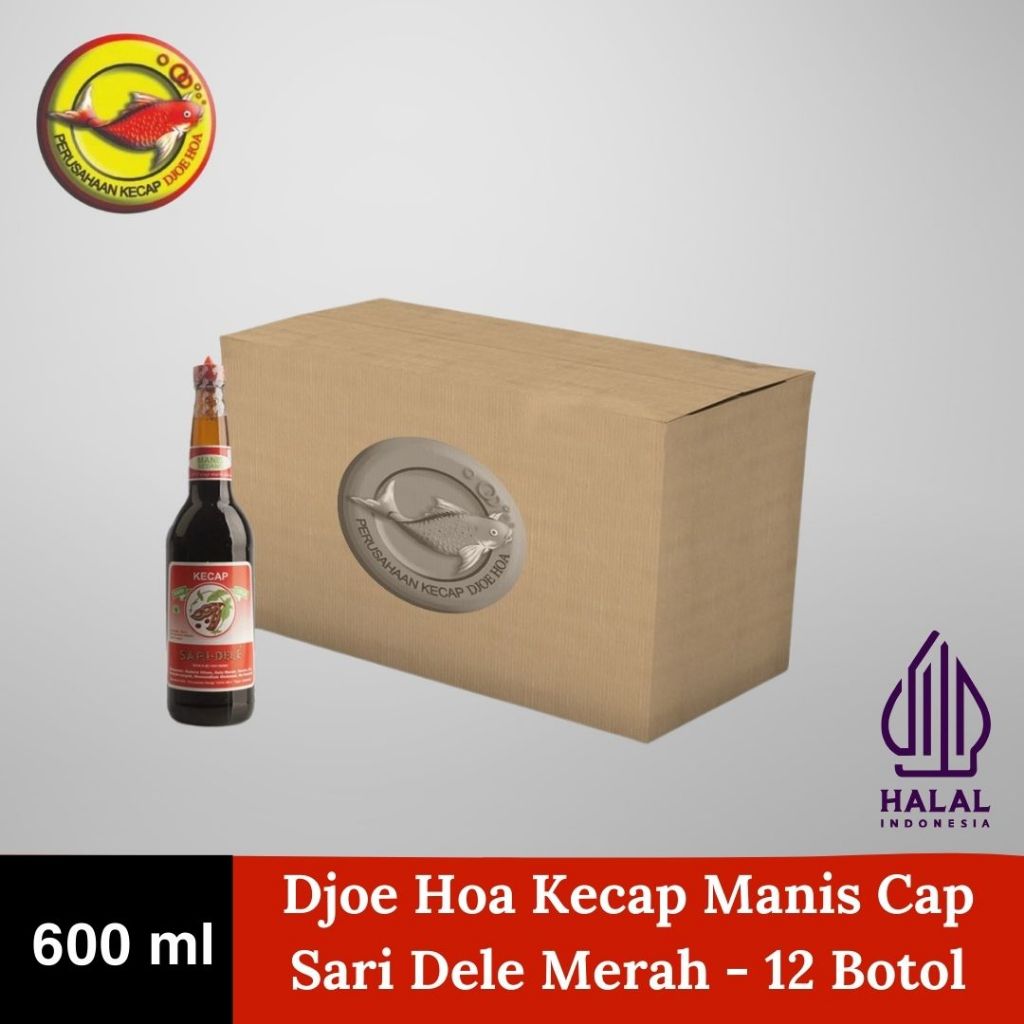 

Djoe Hoa Kecap Manis Cap Sari Dele Merah 600ml - 12 Botol