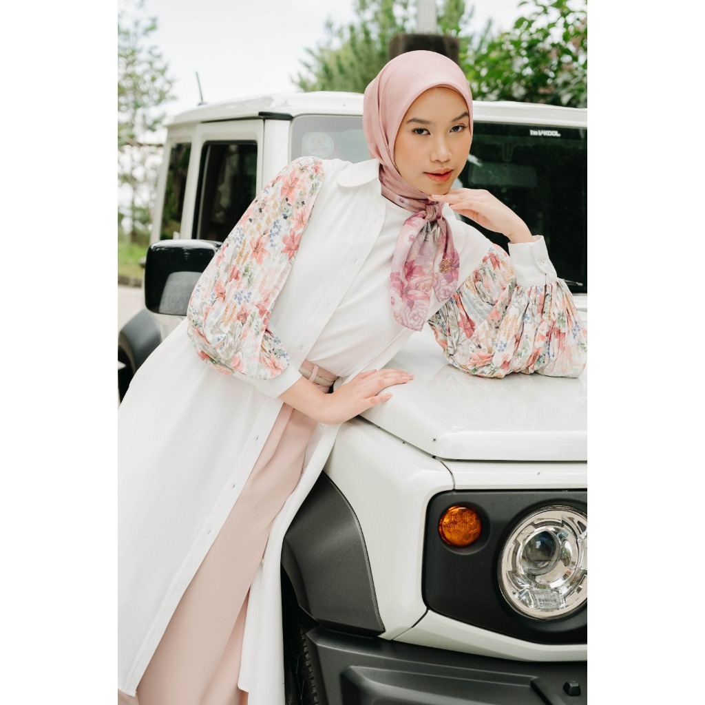 Zoya ZAZIE Midi Dress - Tunik Wanita Wudhu Busui Friendly - Bahan Premium Poly