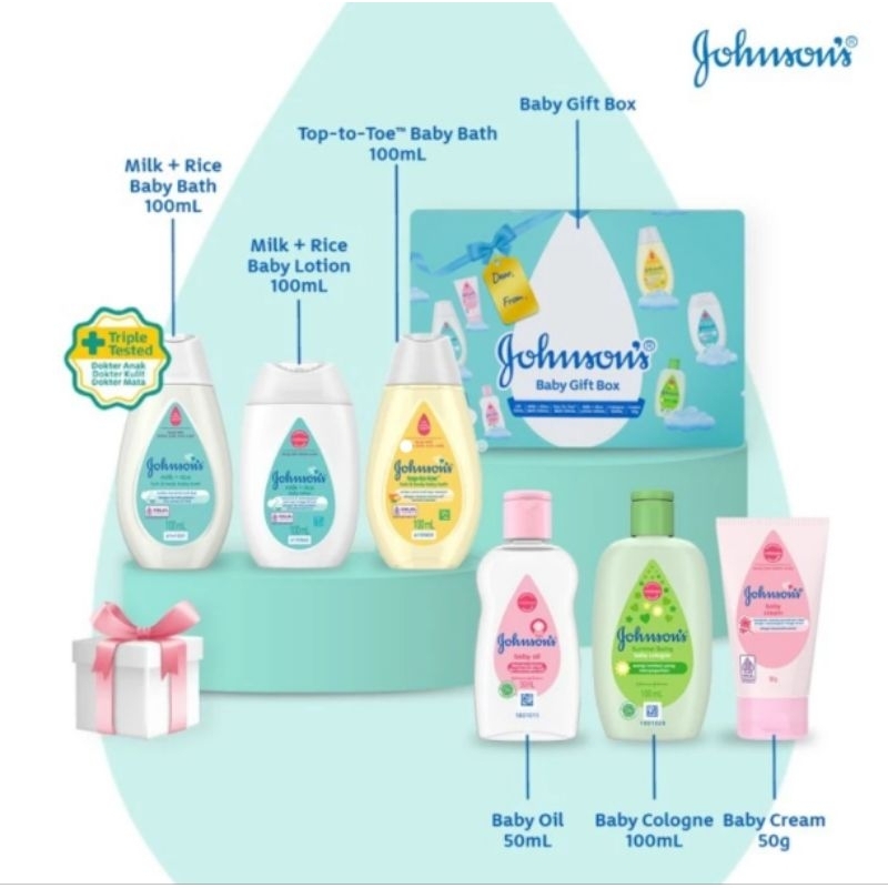

Gift Box Johnson Baby Kado Hadiah Hampers Bayi Anak Bath Lotion Oil Cologne Cream