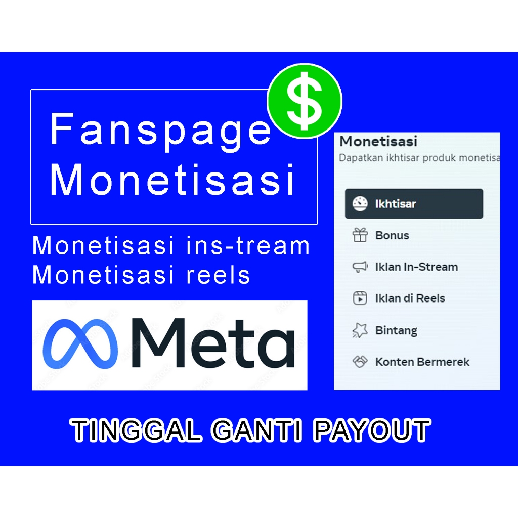 Fanspage Monetisasi video vod dan video reels