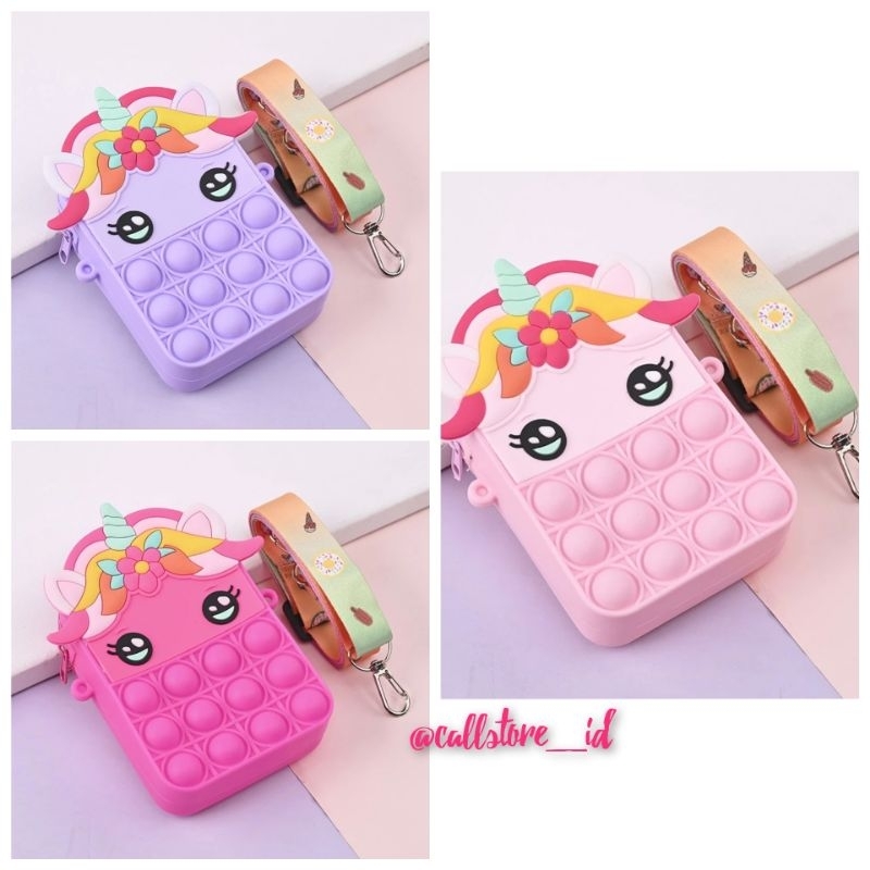 TAS JELLY POP IT UNICORN ANAK / TAS SELEMPANG POT IT UNICORN ANAK / TAS JELLY POP IT