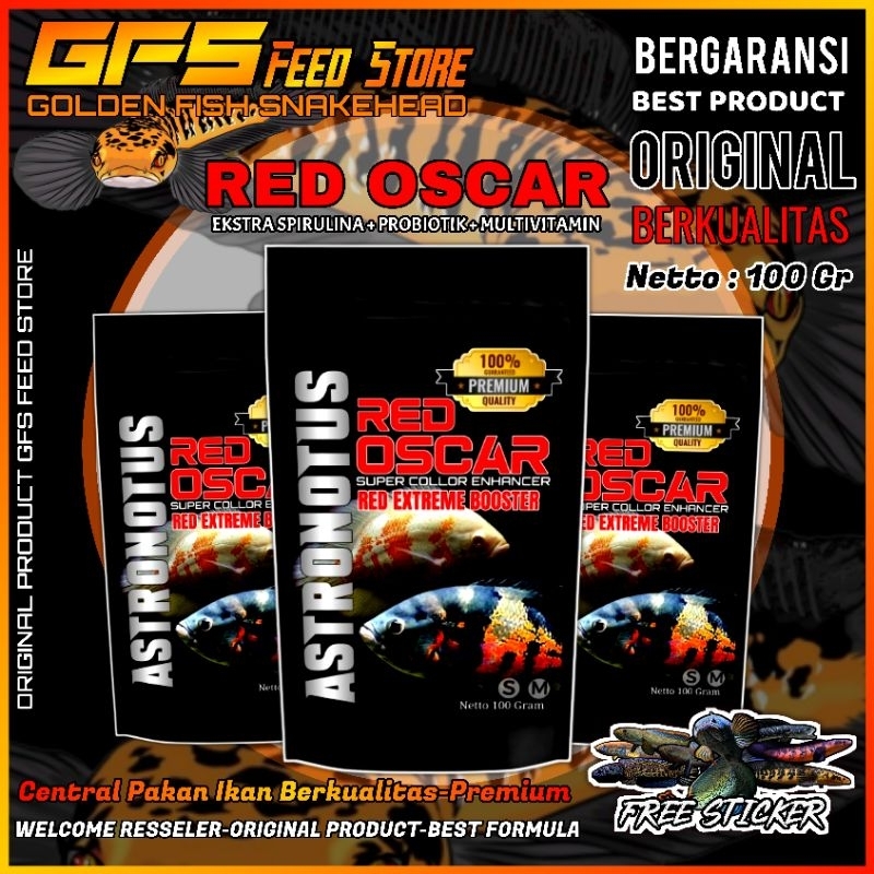 Red Oscar Pelet ikan oscar 100gr Original