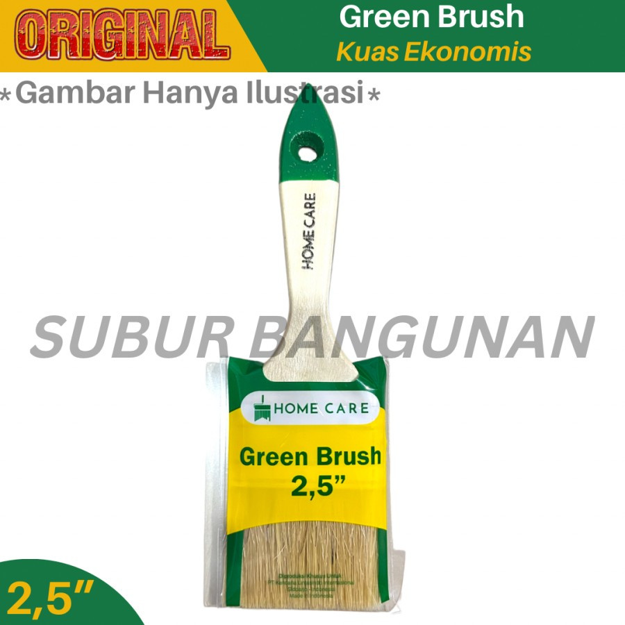 

Kuas Homecare Green Brush 2,5" / Kuas Bulu Putih Ekonomis Murah