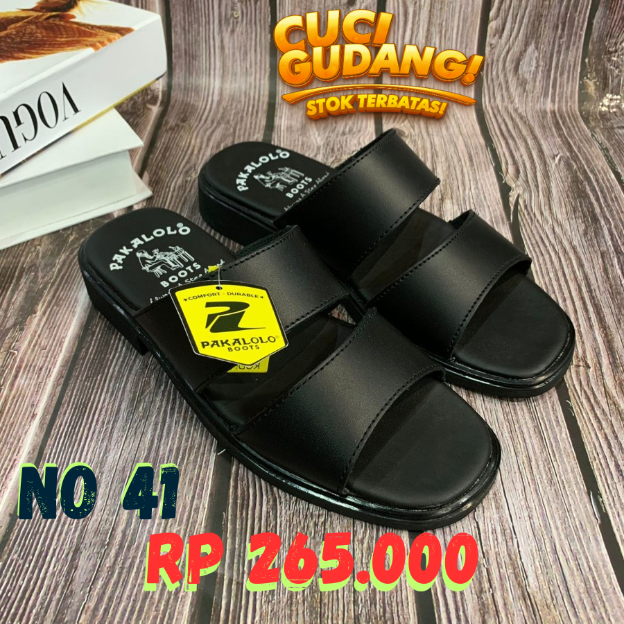 Sandal Kulit pakalolo 1913 classic black. Original by pakalolo