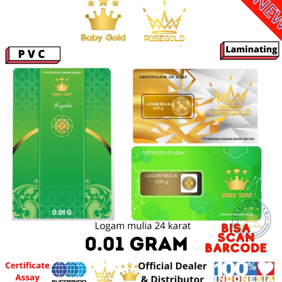 BABY GOLD Terlaris BABY GOLD ROSE GOLD 1 GRAM LOGAM MULIA EMAS MINI