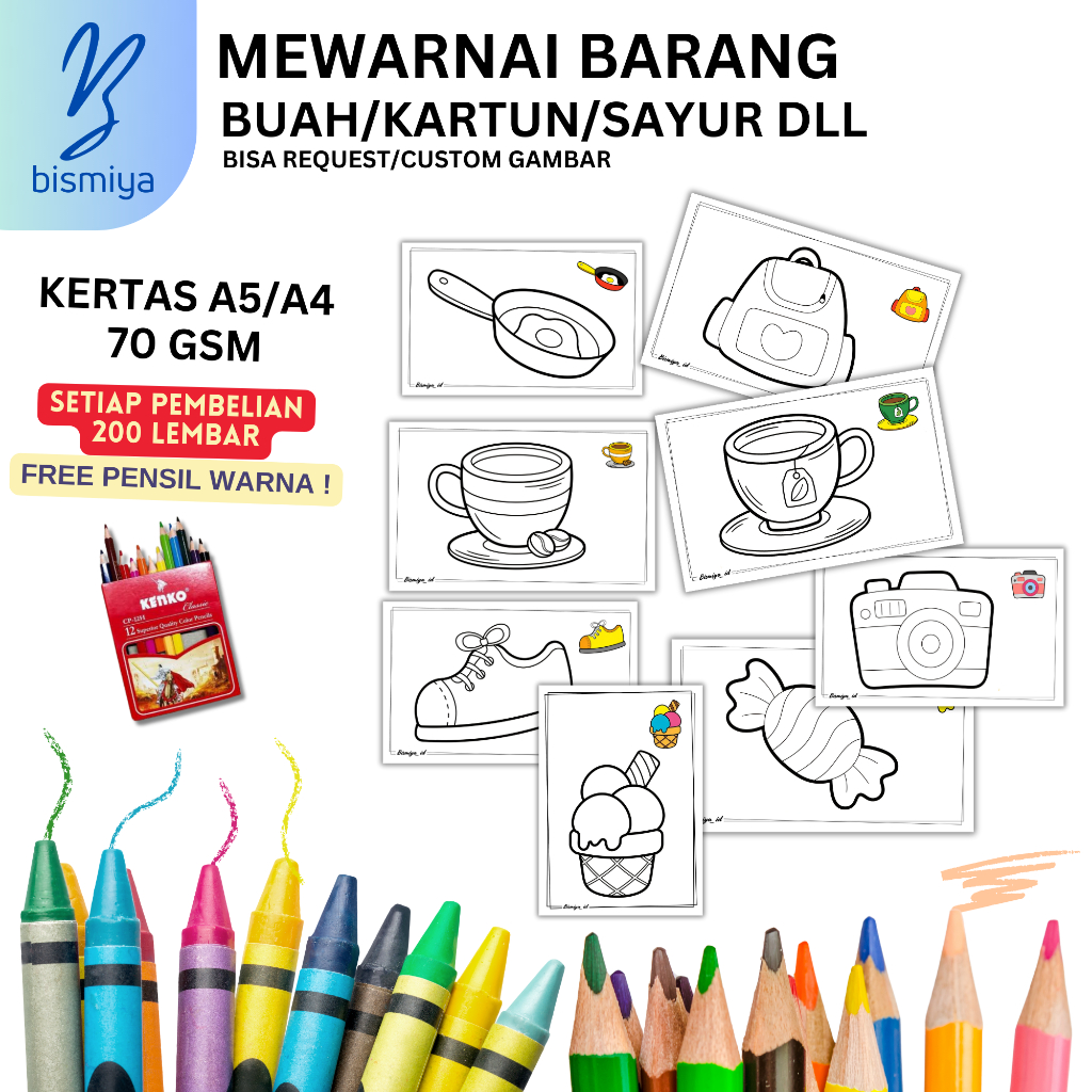 

[G7] KERTAS MEWARNAI HVS / KERTAS GAMBAR / HEWAN /KERTAS MEWARNAI ANAK PAUD TK SD