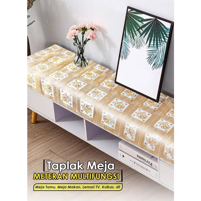 Taplak Meja Tamu Vinyl Anti Air Meteran Bisa Req Panjang Custom