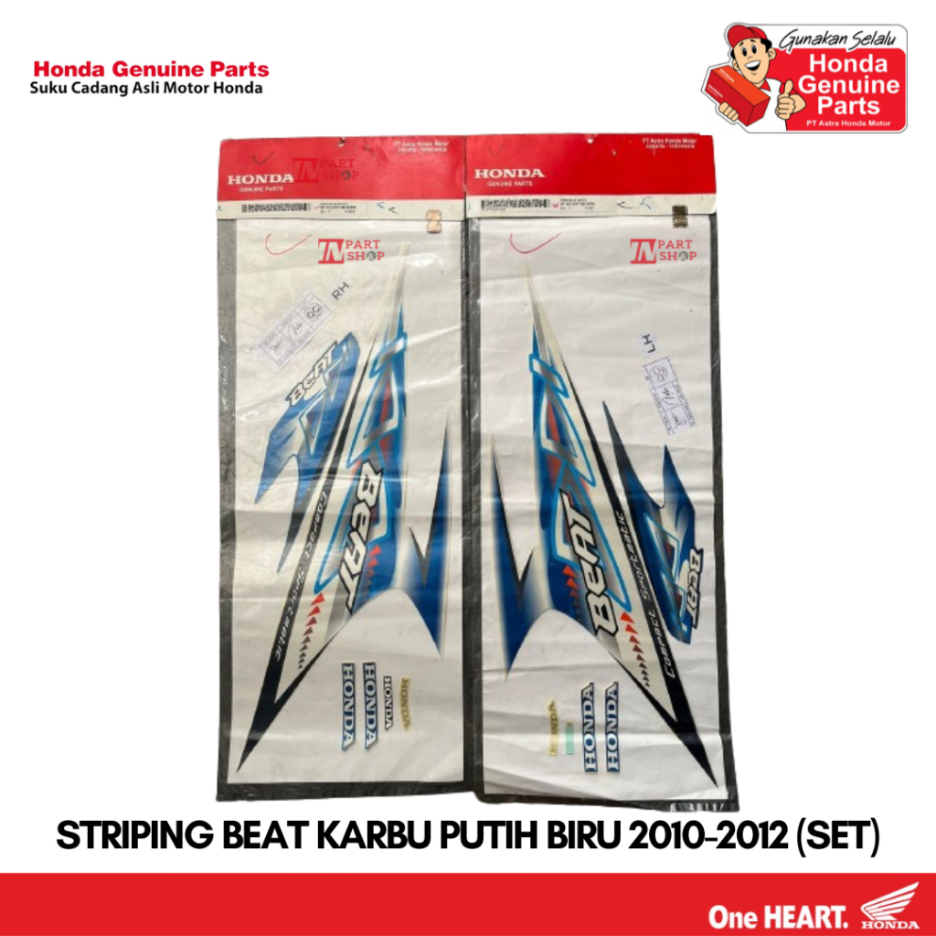 Striping Putih Biru - BeAT Karbu / 871X0-KVY-B10ZDR & 871X0-KVY-B10ZDL