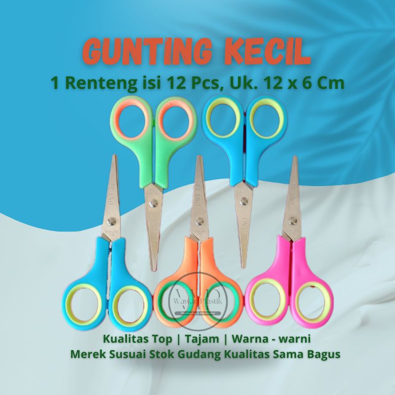 

(6 Pcs) Gunting Renteng Kecil Warna-Warni Uk.12 x 6 Cm Murah