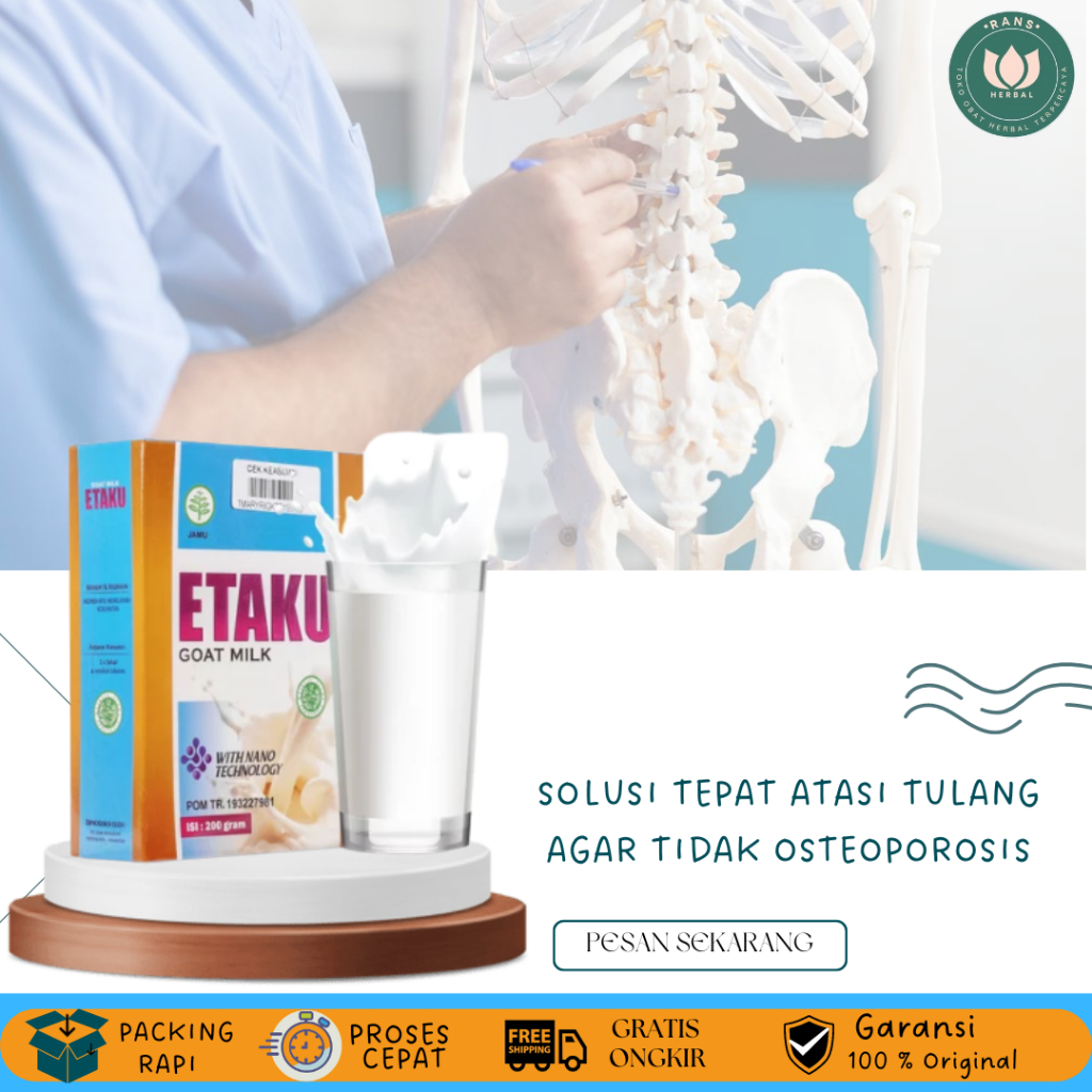 

Susu Kambing Murni Untuk Tulang Susu Cegah Osteoporosis Susu Tinggi Kalsium Susu Untuk Tulang Patah Dan Retak Anak Dewasa Susu Tulang Ekor Sakit Susu Pengapuran Tulang Dan sendi - ETAKU GOAT MILK