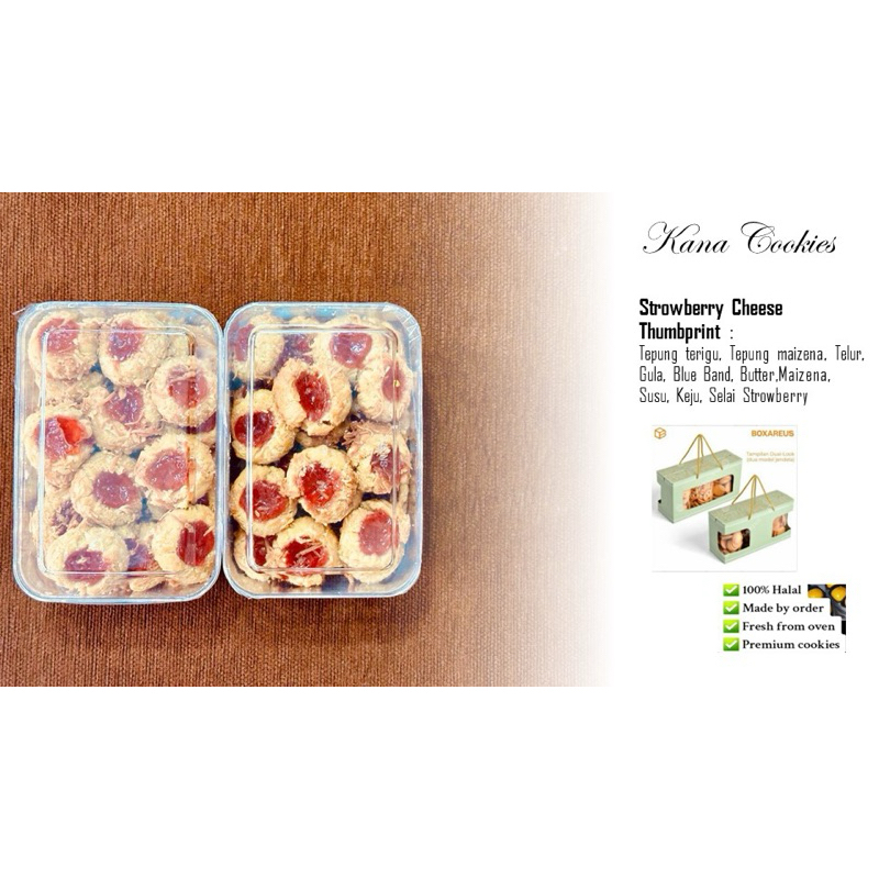 

Kue Lebaran Strowberry Cheese Thumbprint Enak