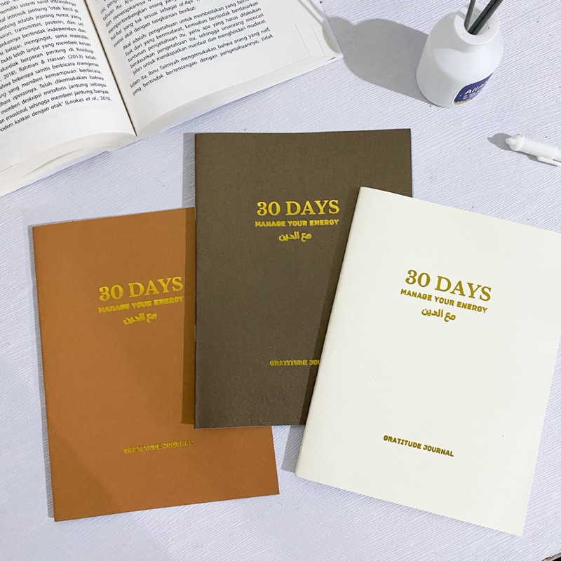 

[aisyjournal] Gratitude journal by aisyjournal, 30 hari days manage your energy, jurnal aesthetic minimalis tinta emas