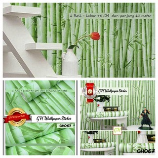 Wallpaper Stiker Dinding Wallsticker 45cm x 8m Stiker Dinding Motif Bambu GH067