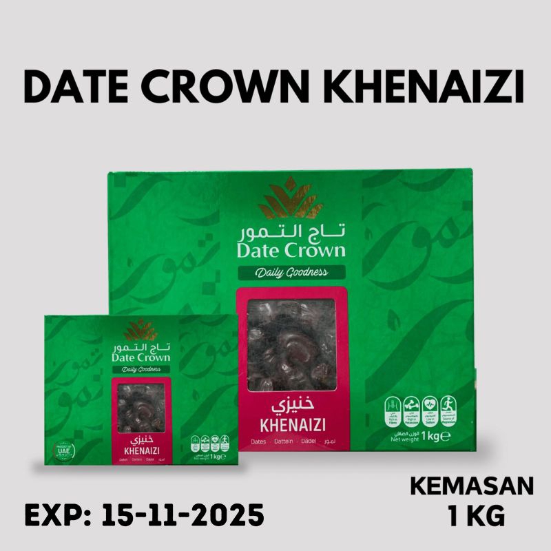 

Kurma Date Crown Khenaizi Khenizi Kenizi 1KG Original Kemasan Baru