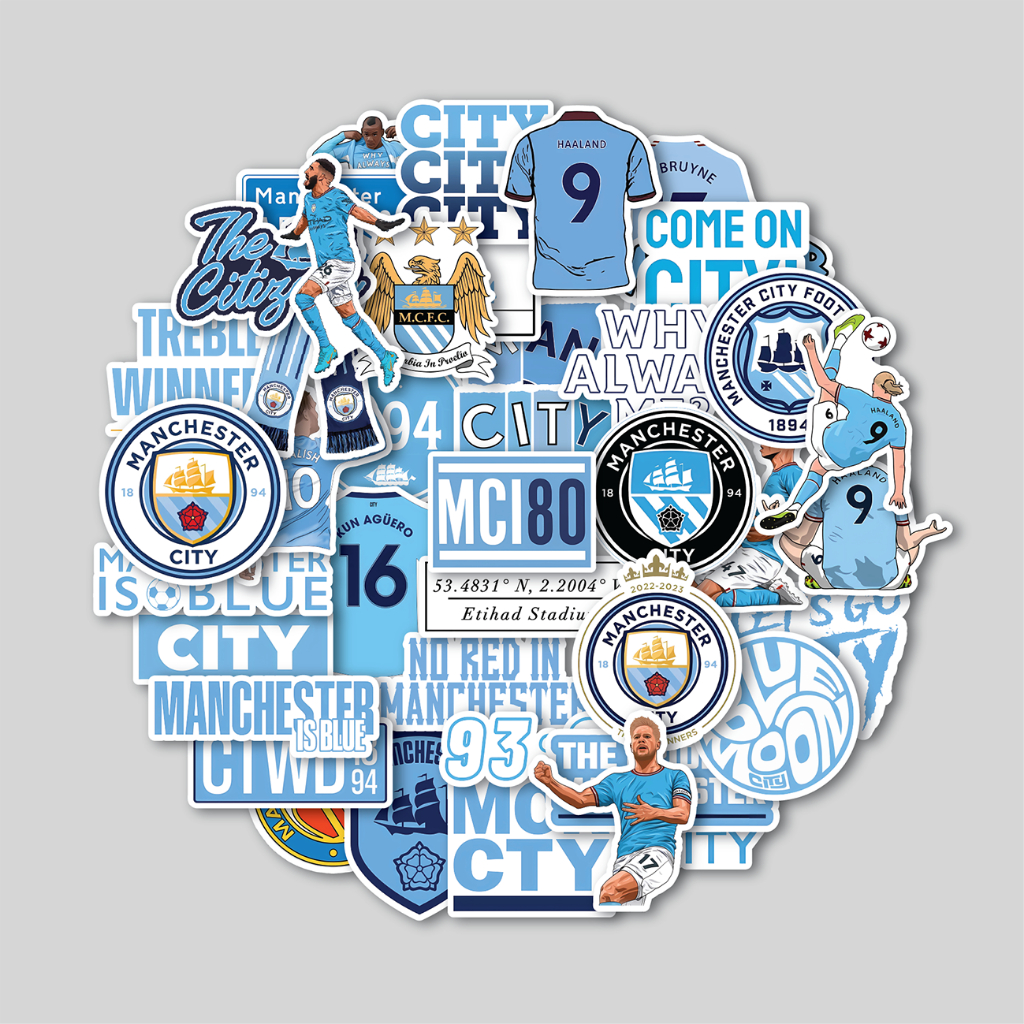 

STICKER PACK MANCHESTER CITY | STICKER TUMBLER | STIKER LAPTOP KOPER HELM