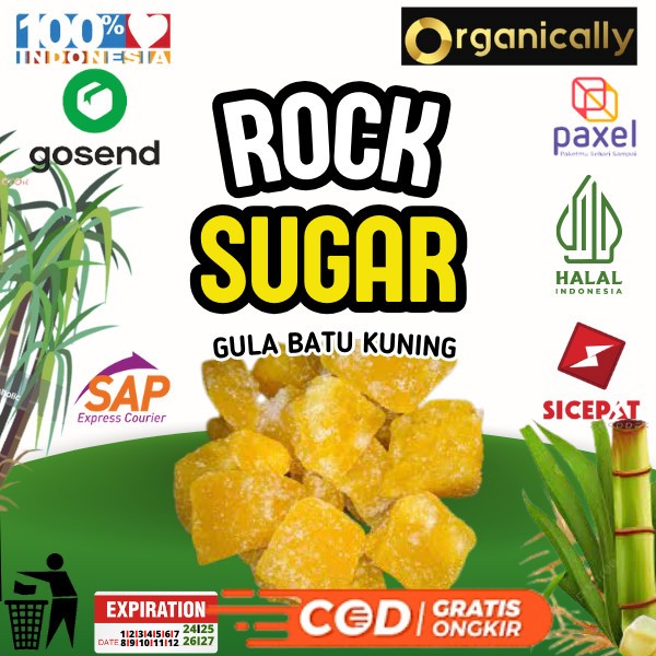 

Gula Batu Kuning HALAL Cap Gajah Gula Batu Kuning 500gr Khas Cirebon/gula batu kristal 500gr