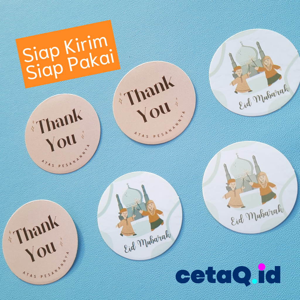 

[READY STOCK] Stiker Thank You Bulat Thank You, Sticker Bulat Lebaran Idul Fitri, Stiker Toples