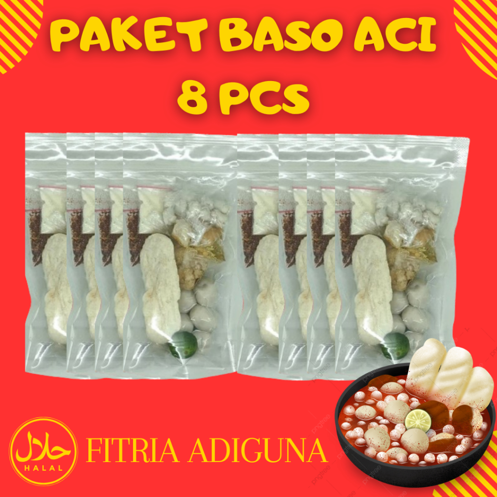 

PAKET 8 BUNGKUS BASO ACI INSTAN ASLI BANDUNG GURIH PEDAS SPESIAL KALDU AYAM BAWANG NIKMAT DAN HALAL