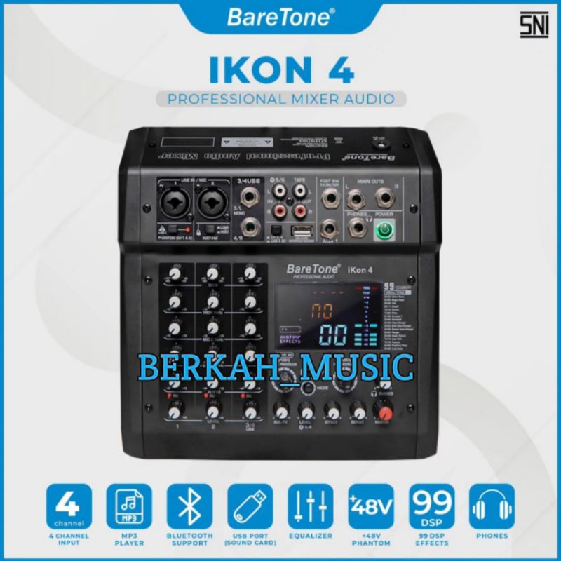 Baretone mixer audio Ikon 4 original Mixer 4 Channel