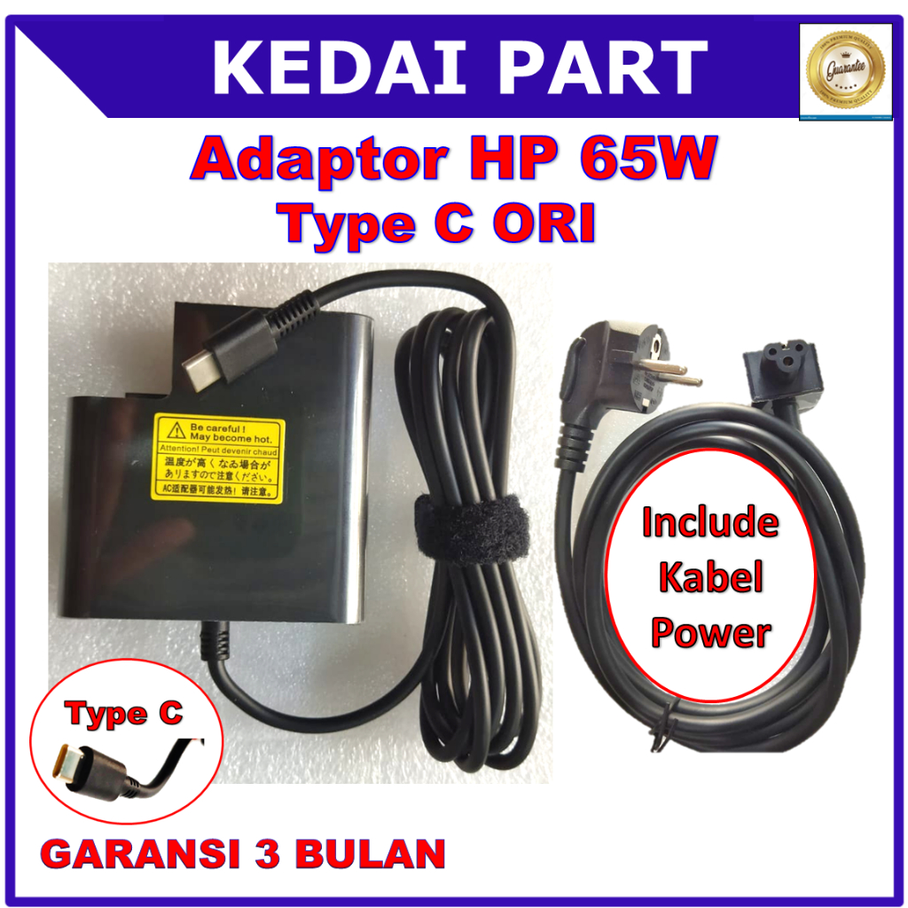 Adaptor Charger Original HP Spectre X360 65W USB Type C