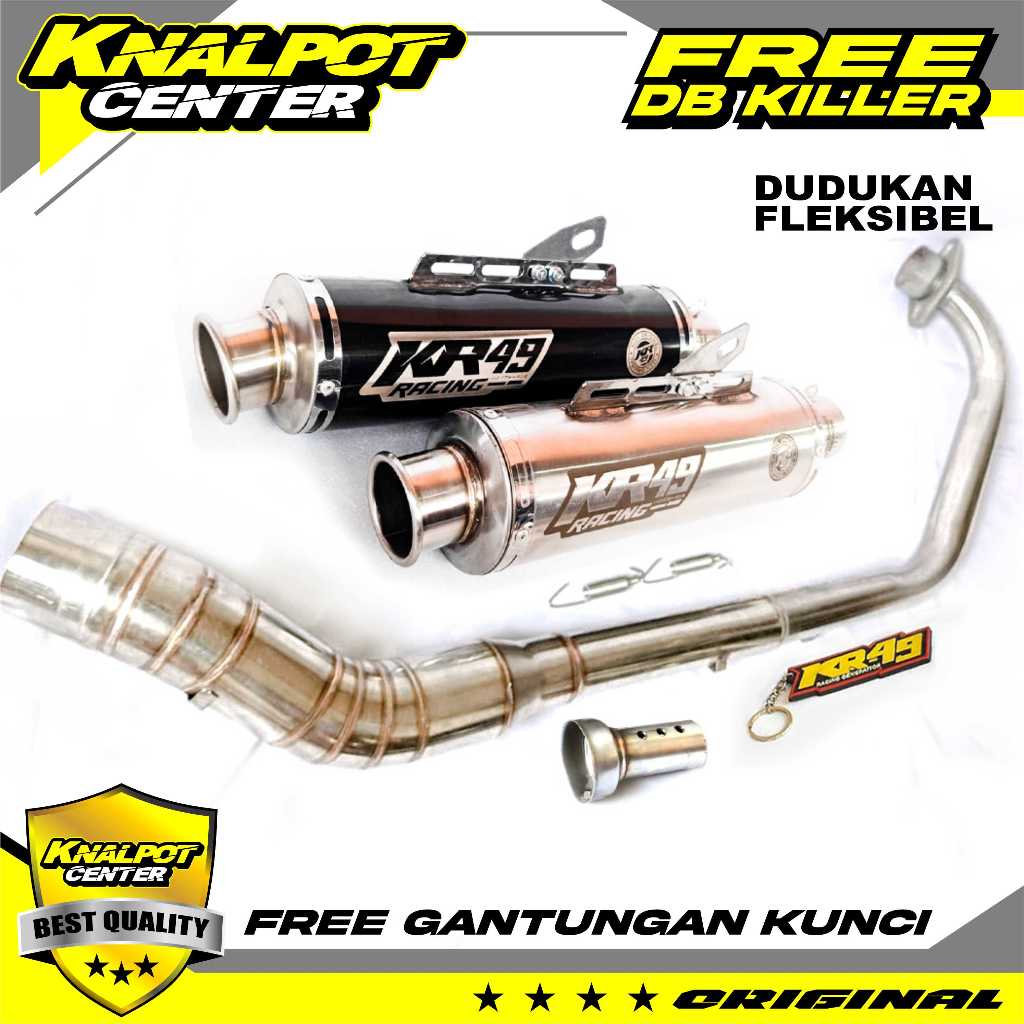KNALPOT RACING KR49 ORI DBS VIXION SATRIA FU R15 V2 V3 CB150 CBR150 JUPITER MX KING SONIC GSX GTR ME