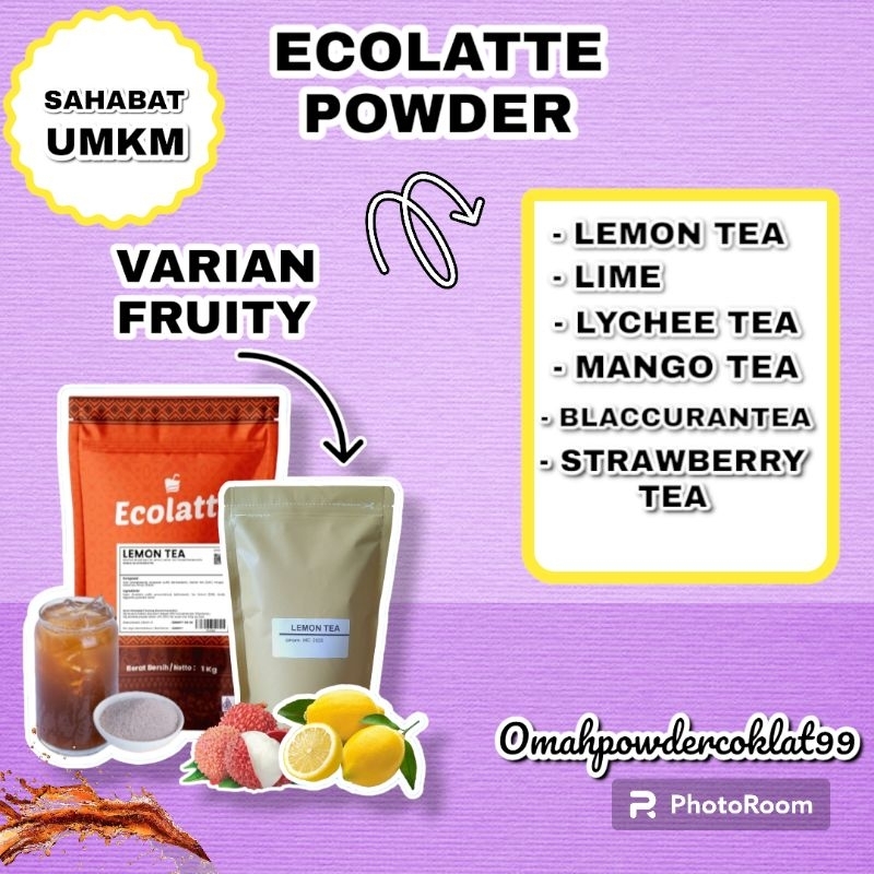 

BUBUK MINUMAN 500 GR VARIAN FRUIT TEA - ECOLATTE POWDER