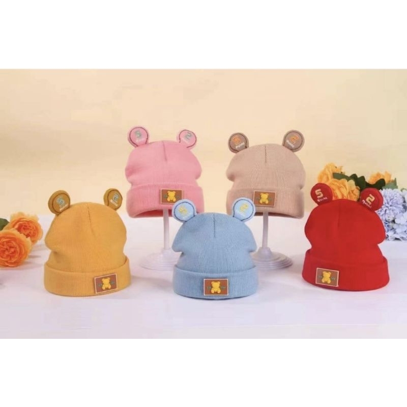 Topi Bayi Telinga Bulat / Baby Round Ear Cap