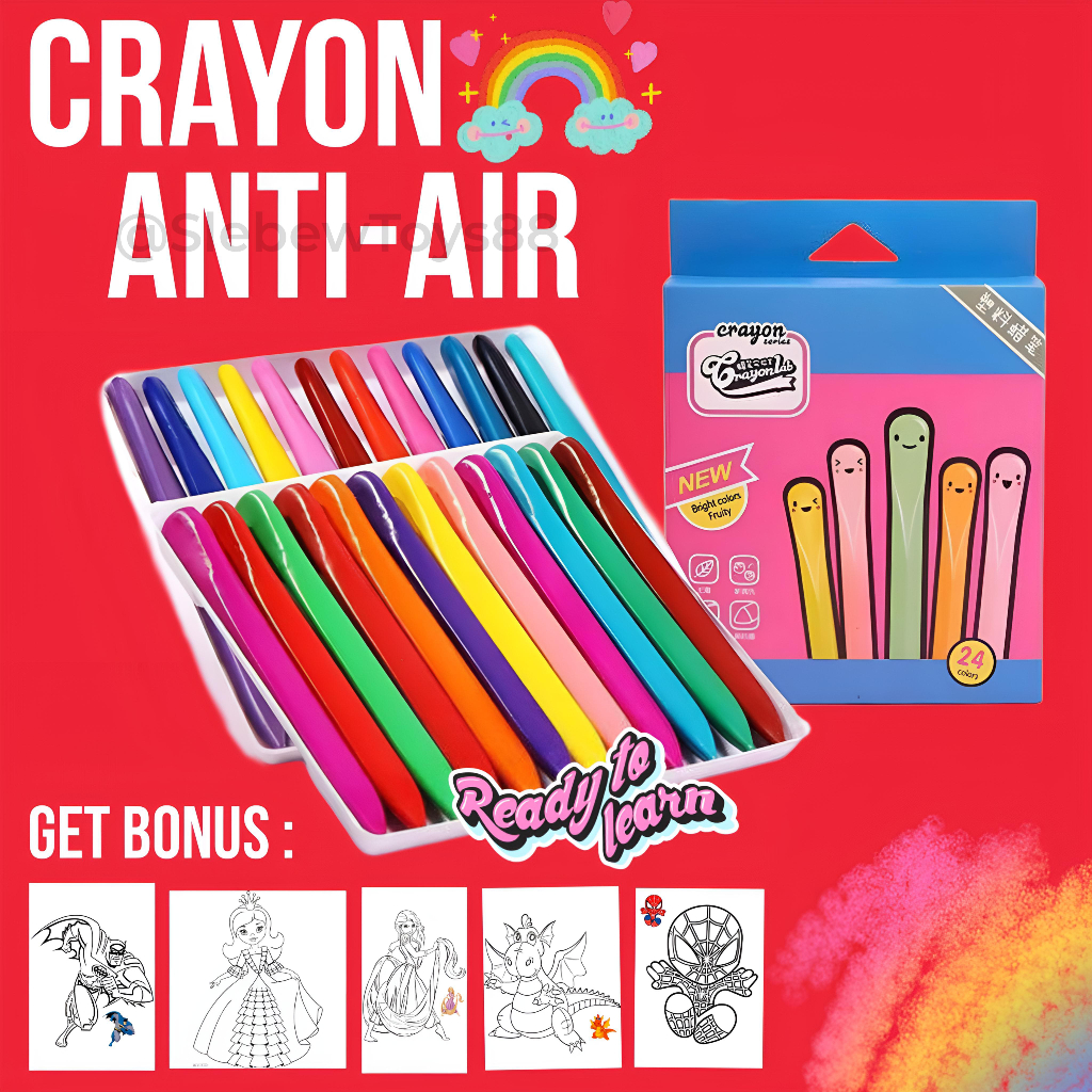 

HIGH QUALITY CrayonLab Anti air non-toxic | Krayon Sekolah untuk mewarnai yang Aman Anti racun Dan sudah Anti Air | Krayon Triangle