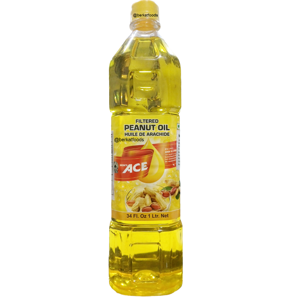 

Peanut Oil Ace India 1 Liter / Groundnut Ka Tel Filtered / Minyak Kacang Tanah Murni 1Litre