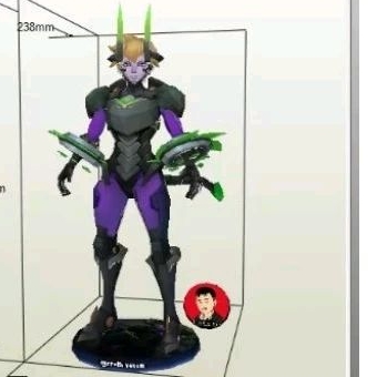Dyrroth Papercraft mobile legends kertas