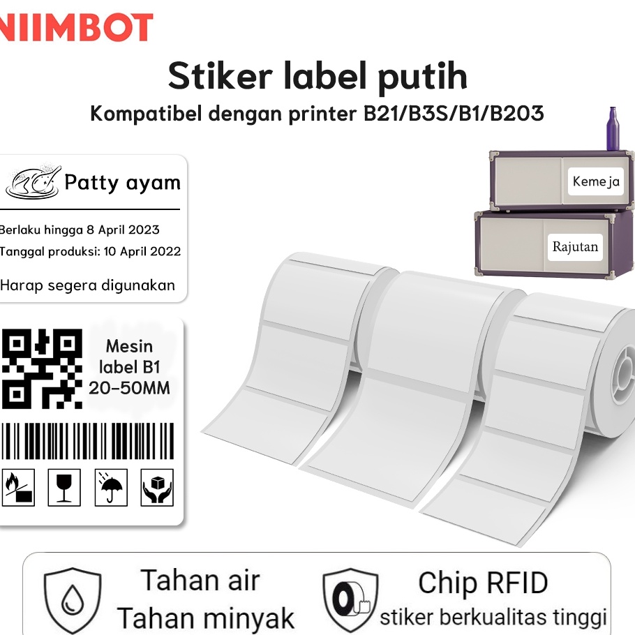 

SALE NIIMBOT B21B1B3S Kertas Stiker Label Termal Putih Lebar Pakaian Harga Komoditas Makanan