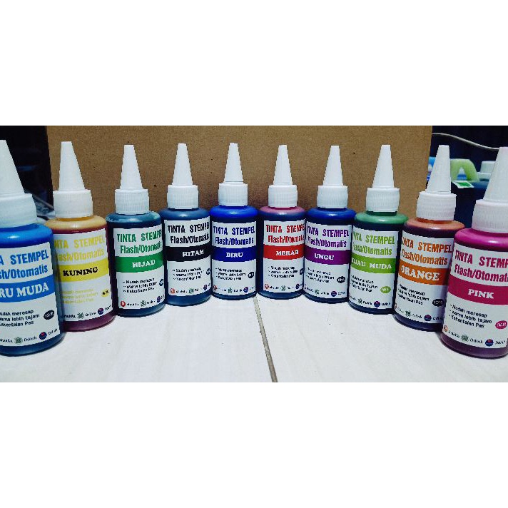 

PROMO MURAH TINTA STEMPEL WARNAFLASH 1ML ALL VARIANT WARNA BEST QUALITY MEDIA KERTAS